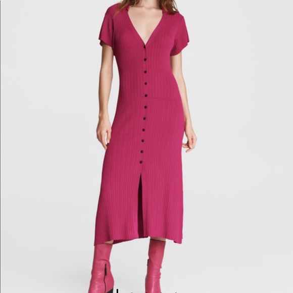 NWT Rag and Bone Esme pink soft knit bodycon sweater dress M - Picture 1 of 7